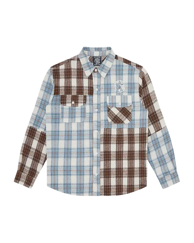 Arch logo patchwork check shirt Arch logo patchwork check shirt