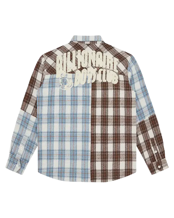 Arch logo patchwork check shirt Arch logo patchwork check shirt