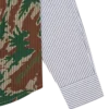 Burst camo half print poplin stripe shirt