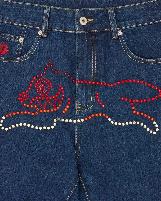 Crystal running dog denim pant Crystal running dog denim pant
