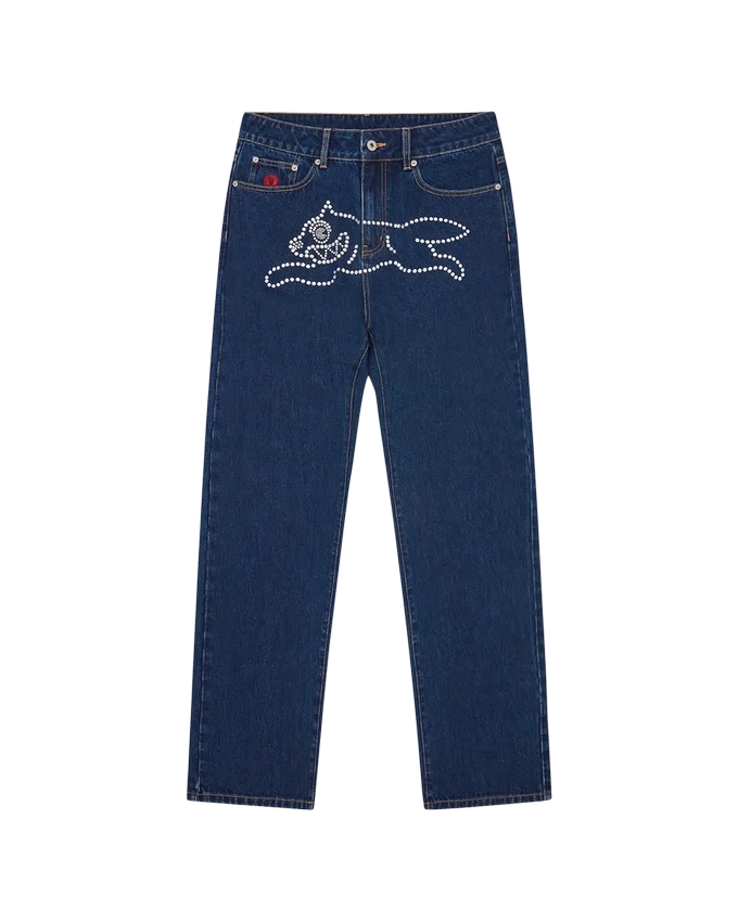 Crystal running dog denim pants Crystal running dog denim pants