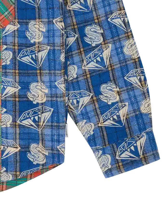 Diamonds & dollars check padded overshirt Diamonds & dollars check padded overshirt