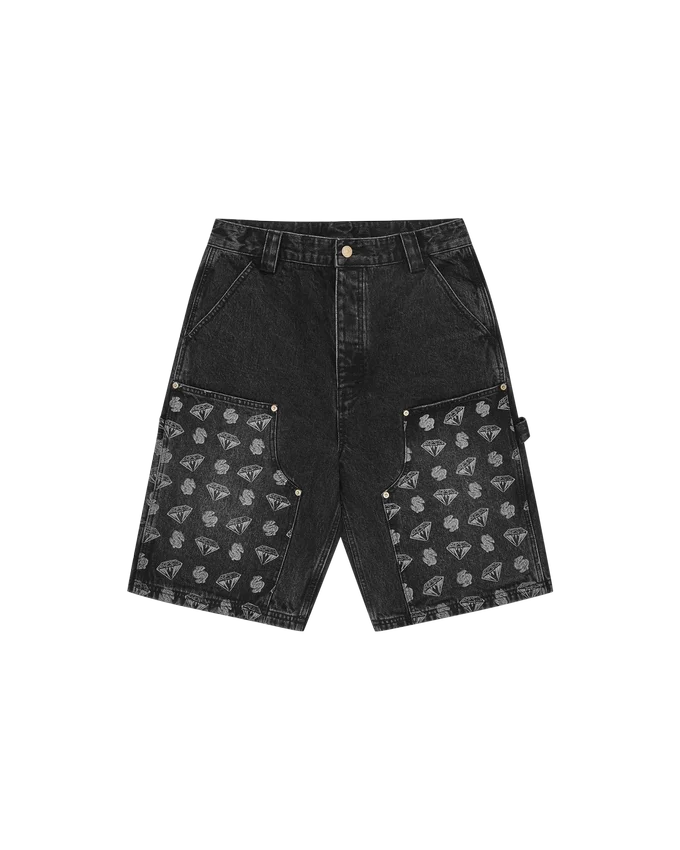Diamonds & dollars denim carpenter short Diamonds & dollars denim carpenter short