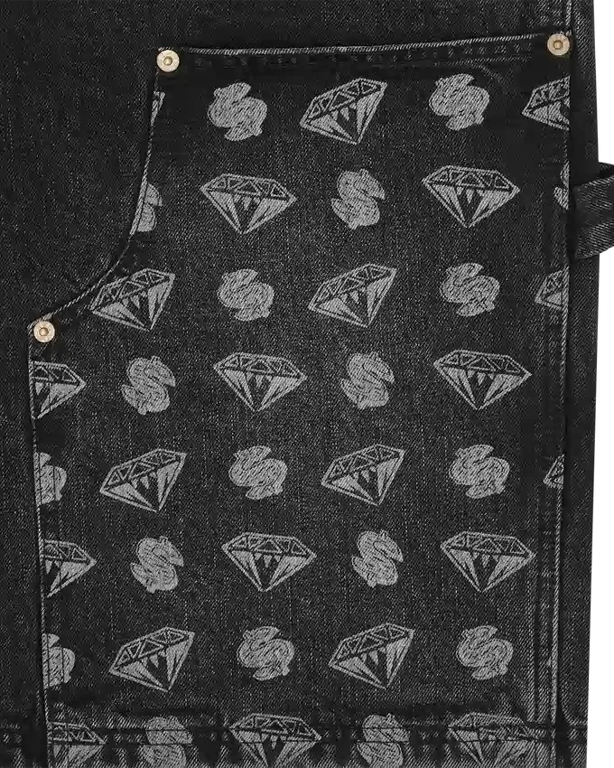 Diamonds & dollars denim carpenter short Diamonds & dollars denim carpenter short
