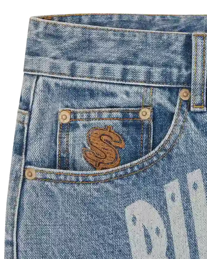 Faded arch logo denim pants Faded arch logo denim pants
