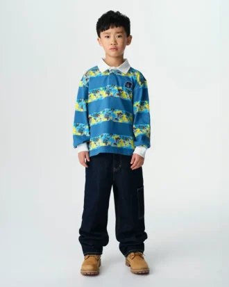 Kids robot camo rugby top