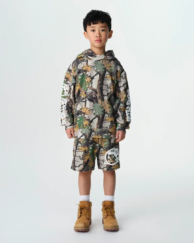 Kids tree camo popover hood Kids tree camo popover hood