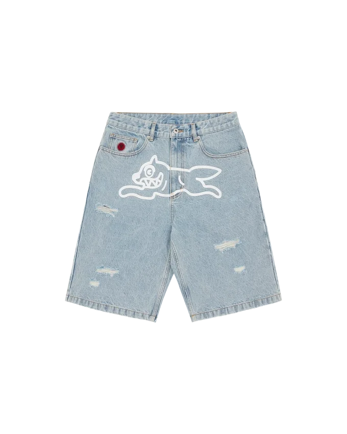 Running dog denim shorts Running dog denim shorts