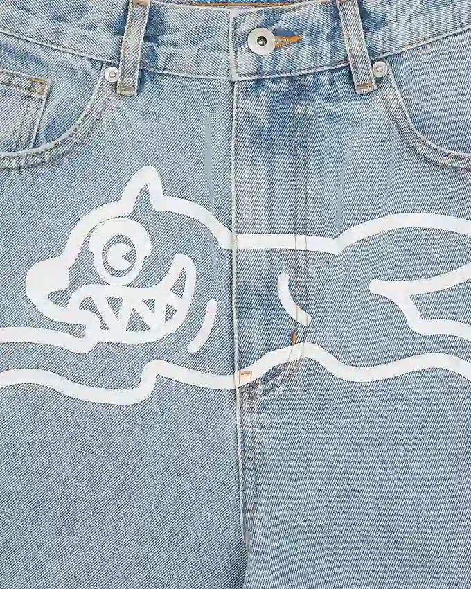 Running dog denim shorts Running dog denim shorts