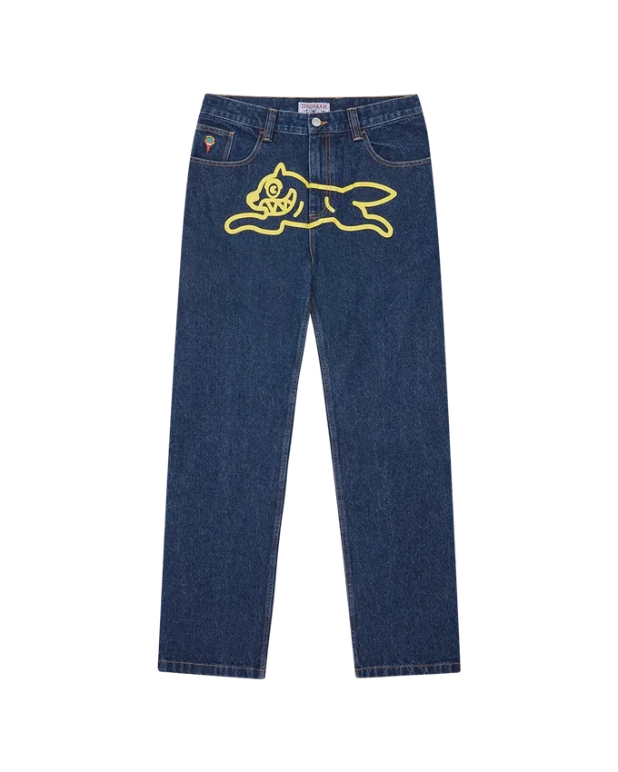 Running dog double scoop denim pants Running dog double scoop denim pants
