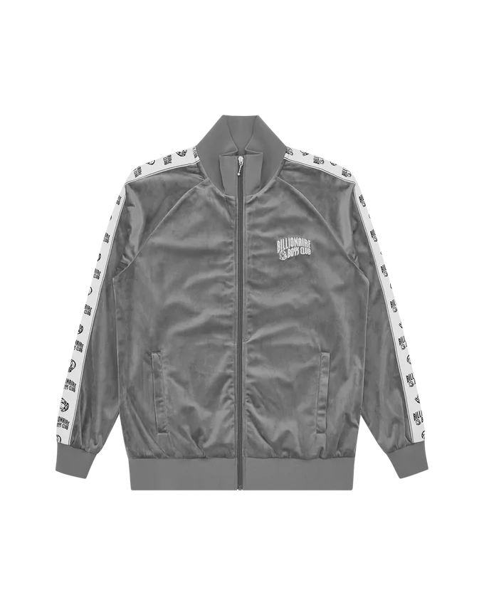 Small arch logo taped velour track top Small arch logo taped velour track top