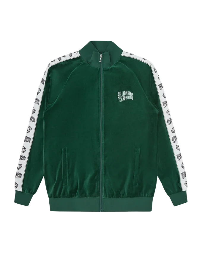 Small arch logo taped velour track top Small arch logo taped velour track top