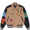 Trick shot collared varsity jacket