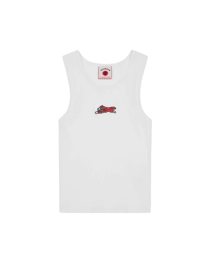Womens beaded running dog ribbed vest top Womens beaded running dog ribbed vest top